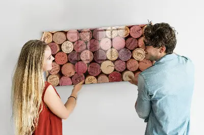 Magnetic wall board with wine corks design
