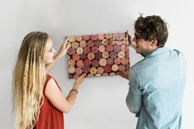 Magnetic wall board with wine corks design