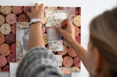 Magnetic wall board with wine corks design