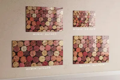 Magnetic wall board with wine corks design