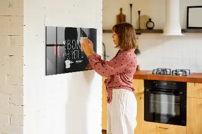 Magnetic wall board with Bon Appetit inscription