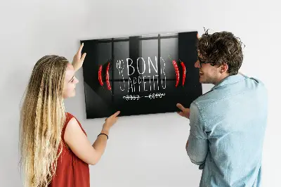 Magnetic wall board with Bon Appetit inscription