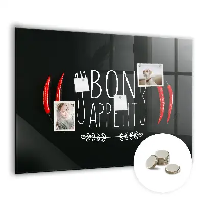 Magnetic wall board with Bon Appetit inscription