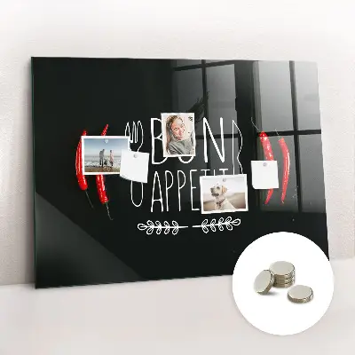 Magnetic wall board with Bon Appetit inscription