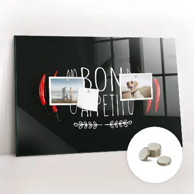 Magnetic wall board with Bon Appetit inscription