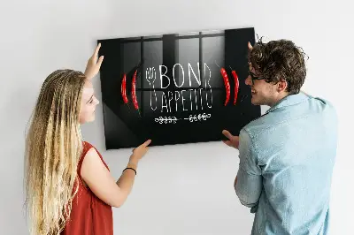 Magnetic wall board with Bon Appetit inscription