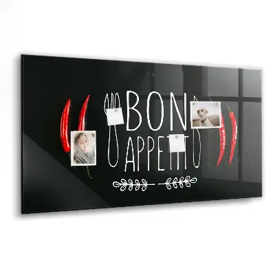 Magnetic wall board with Bon Appetit inscription