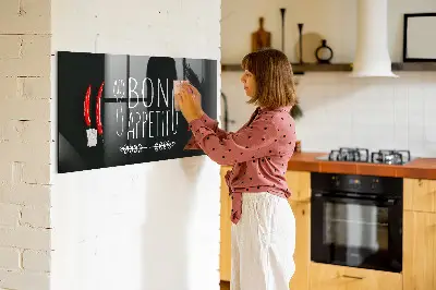Magnetic wall board with Bon Appetit inscription