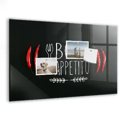 Magnetic wall board with Bon Appetit inscription