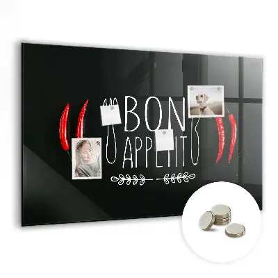 Magnetic wall board with Bon Appetit inscription