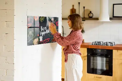 Magnetic wall board Bon appetit inscription