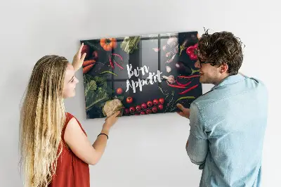 Magnetic wall board Bon appetit inscription
