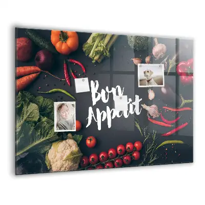Magnetic wall board Bon appetit inscription