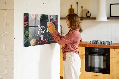 Magnetic wall board Bon appetit inscription