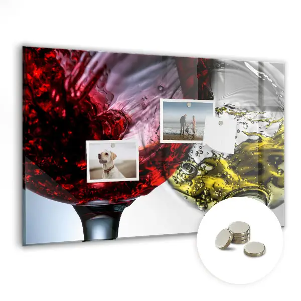 Wine Glasses Magnetic Memo Board