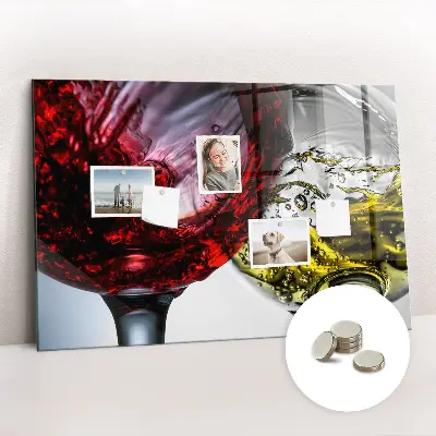 Wine Glasses Magnetic Memo Board