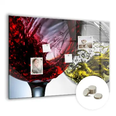 Wine Glasses Magnetic Memo Board