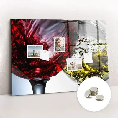 Wine Glasses Magnetic Memo Board