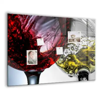 Wine Glasses Magnetic Memo Board