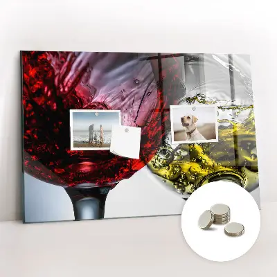 Wine Glasses Magnetic Memo Board