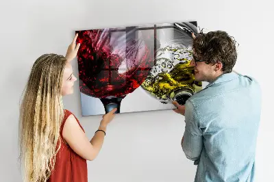 Wine Glasses Magnetic Memo Board