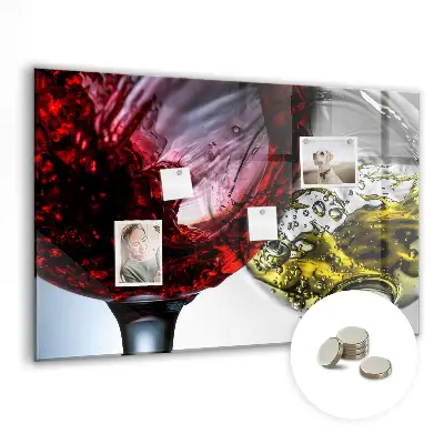 Wine Glasses Magnetic Memo Board