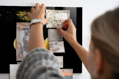 Magnetic Glass Dry Erase Board with Lemons Print