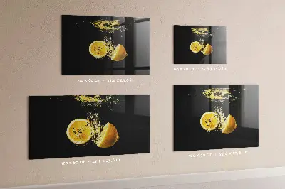 Magnetic Glass Dry Erase Board with Lemons Print