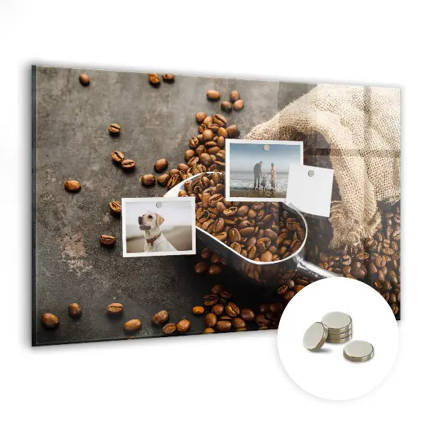 Magnet board with a bag of fresh coffee design