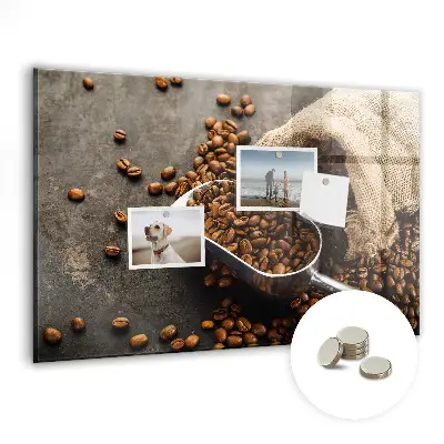 Magnet board with a bag of fresh coffee design