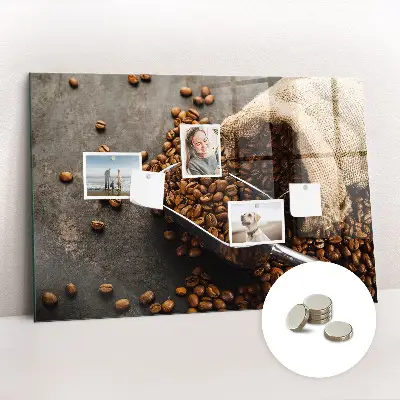 Magnet board with a bag of fresh coffee design
