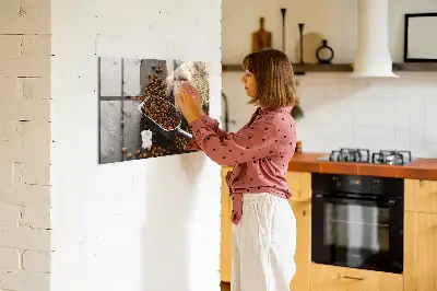Magnet board with a bag of fresh coffee design
