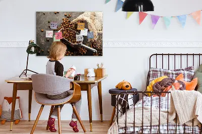 Magnet board with a bag of fresh coffee design