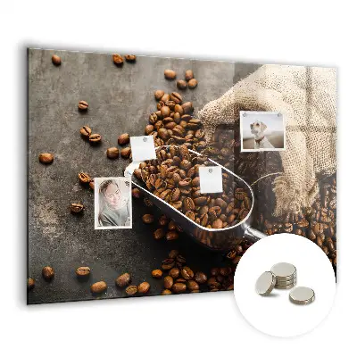 Magnet board with a bag of fresh coffee design
