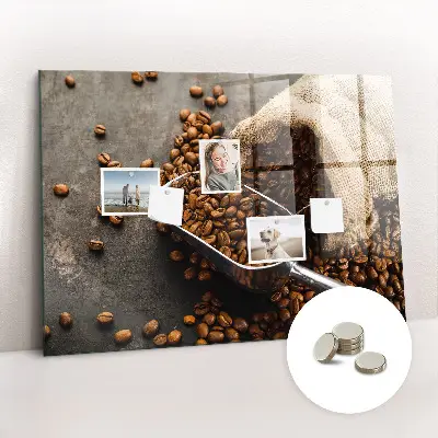 Magnet board with a bag of fresh coffee design