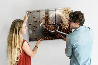 Magnet board with a bag of fresh coffee design