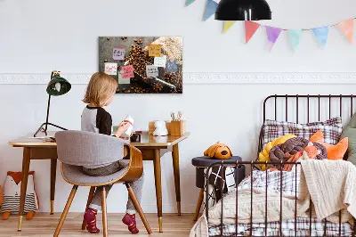 Magnet board with a bag of fresh coffee design