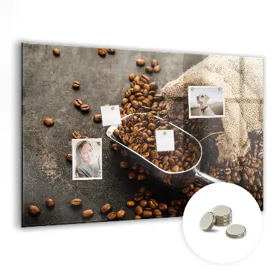 Magnet board with a bag of fresh coffee design