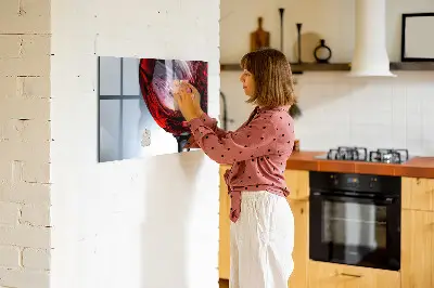 Magnetic glass dry erase board with glass of wine print