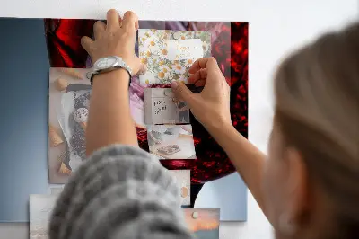 Magnetic glass dry erase board with glass of wine print
