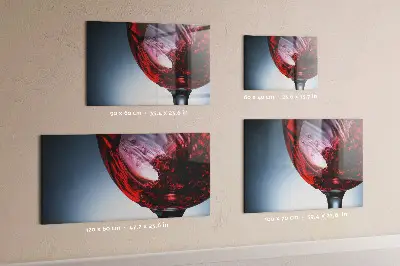 Magnetic glass dry erase board with glass of wine print