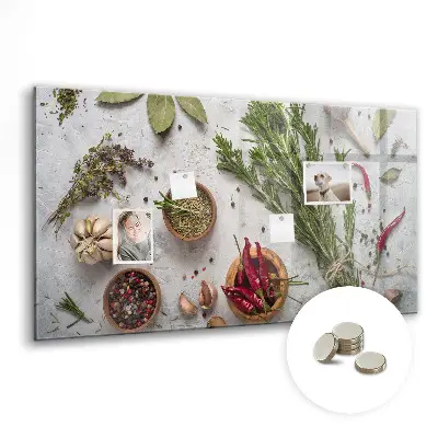 Magnetic wall spice board