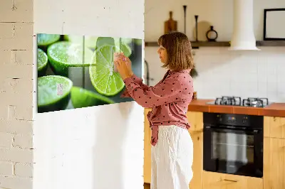 Magnetic glass dry erase board with lime slices print
