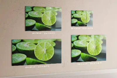Magnetic glass dry erase board with lime slices print