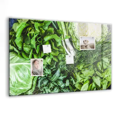 Magnetic wall board with green vegetables design