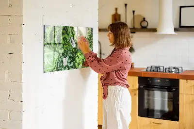 Magnetic wall board with green vegetables design