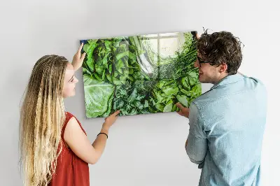 Magnetic wall board with green vegetables design