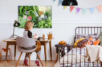 Magnetic wall board with green vegetables design