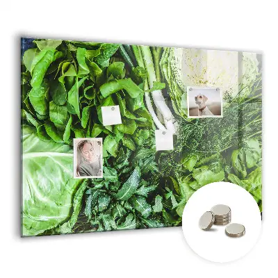 Magnetic wall board with green vegetables design