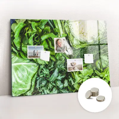 Magnetic wall board with green vegetables design